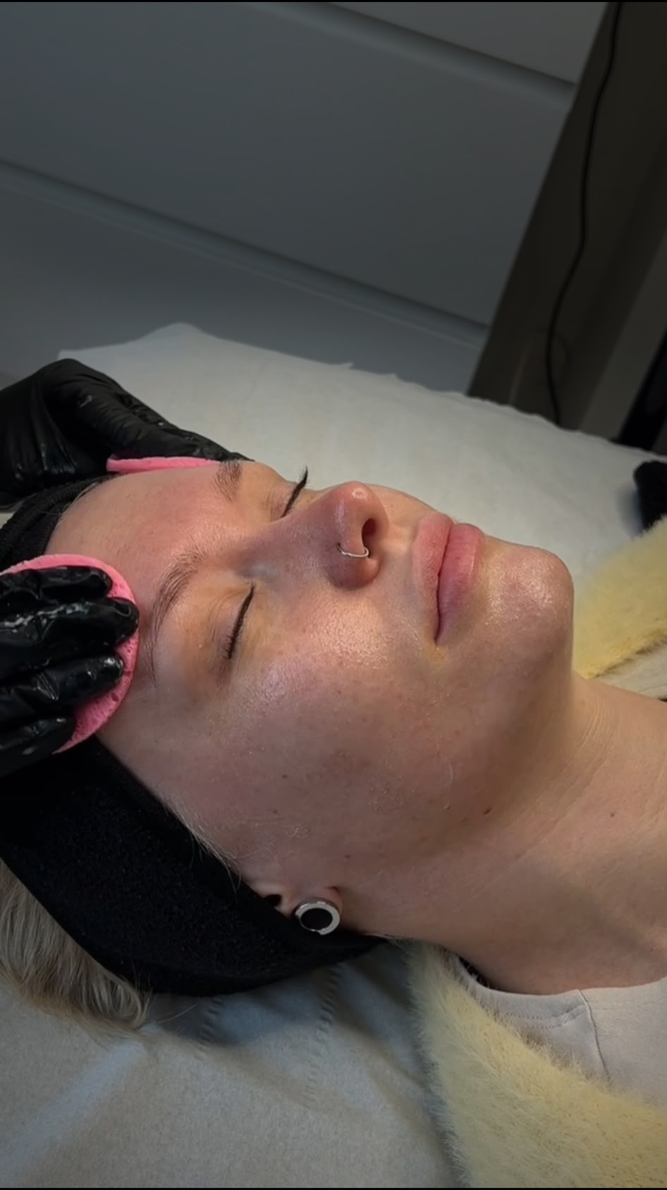 Close-up skin treatment at Kovara